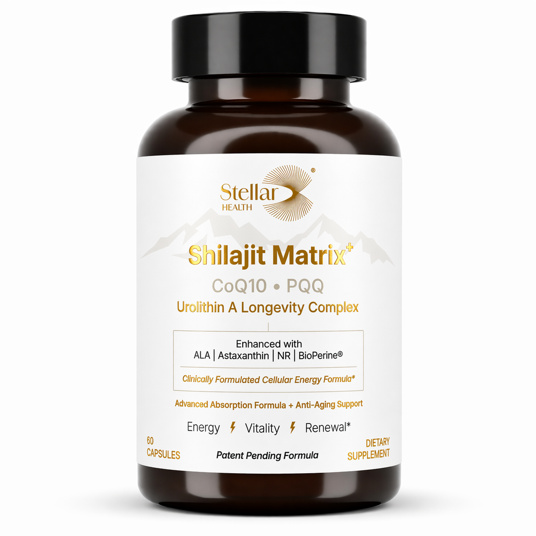 Shilajit Matrix+ supplement product image - Stellar Health Labs